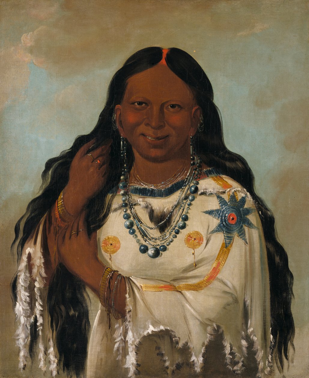 Kay-a-gís-gis、若い女性、1832 年。 作： ジョージ・カトリン