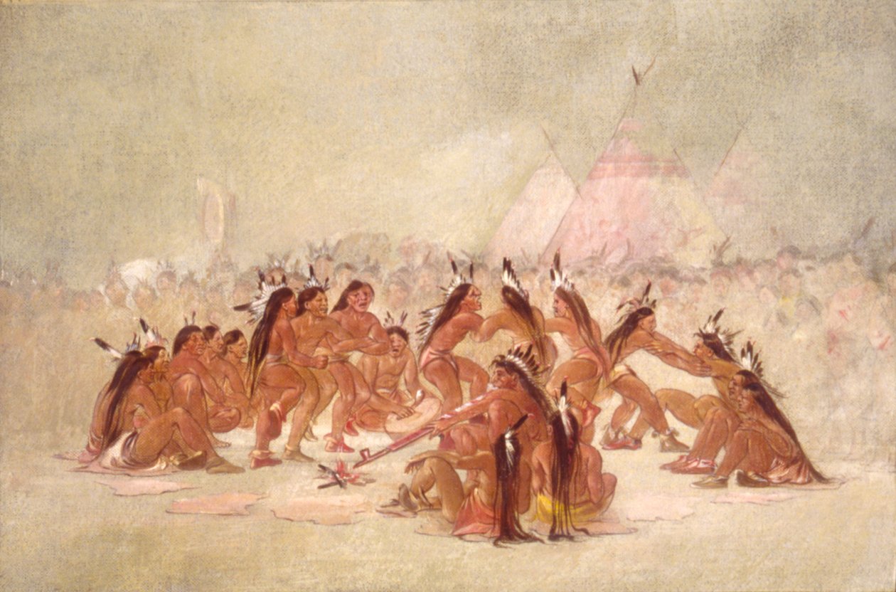 パイプダンス、アシニボイン、1835-1837。 作： ジョージ・カトリン