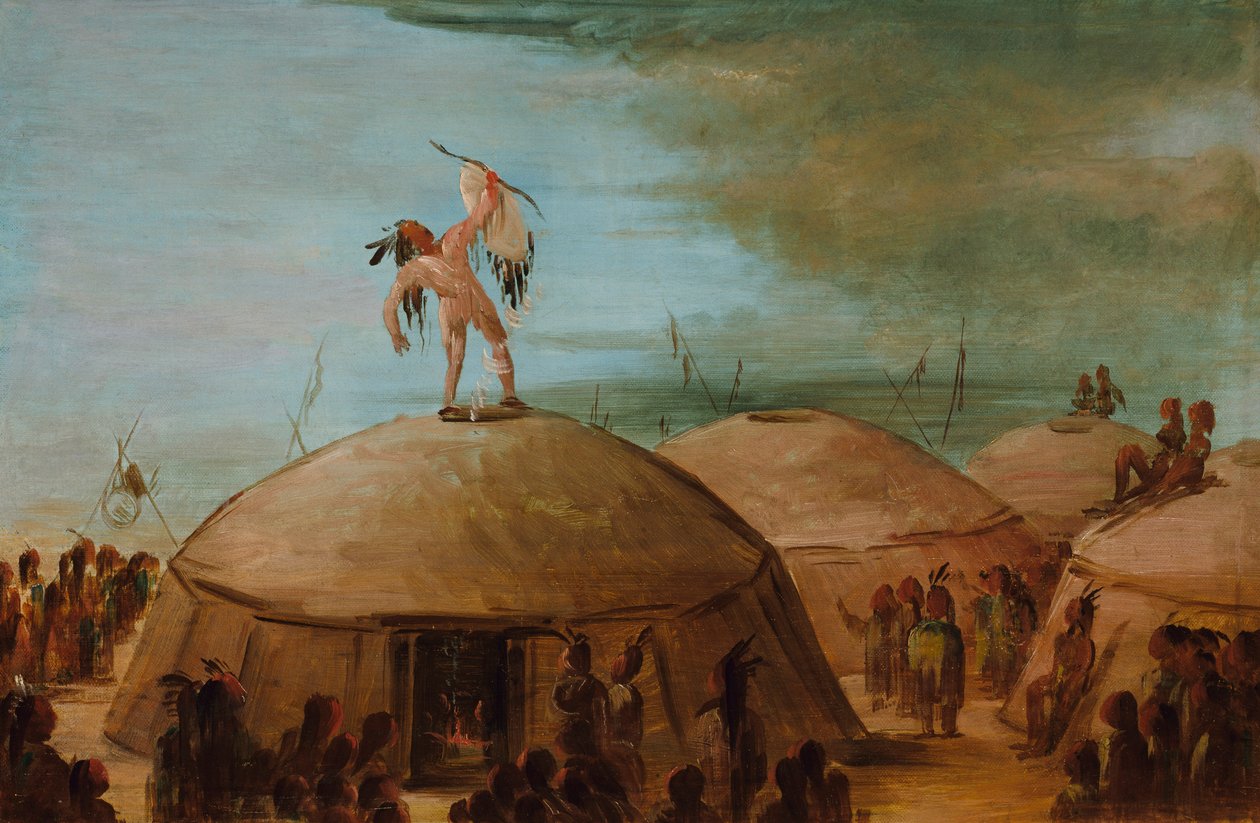1837年から1839年、マンダンの間で雨が降る。 作： ジョージ・カトリン