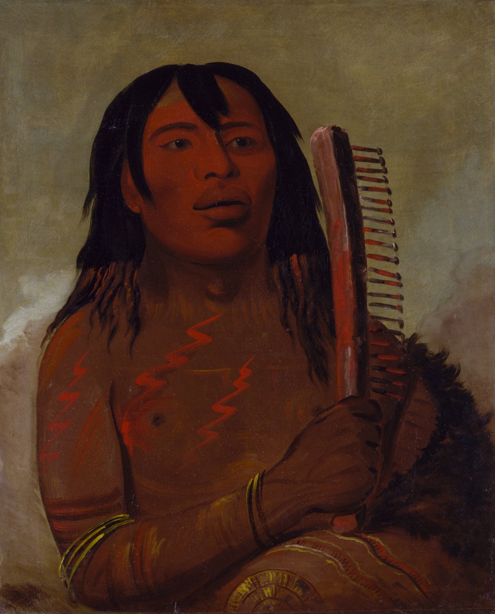 Tcha-dés-sa-ko-máh-pee、クマの子、1832 年。 作： ジョージ・カトリン