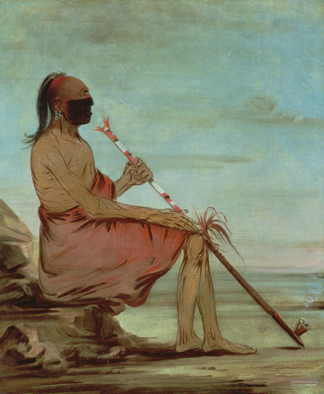 フクロウ」1832年頃（パネルに油彩 作： ジョージ・カトリン