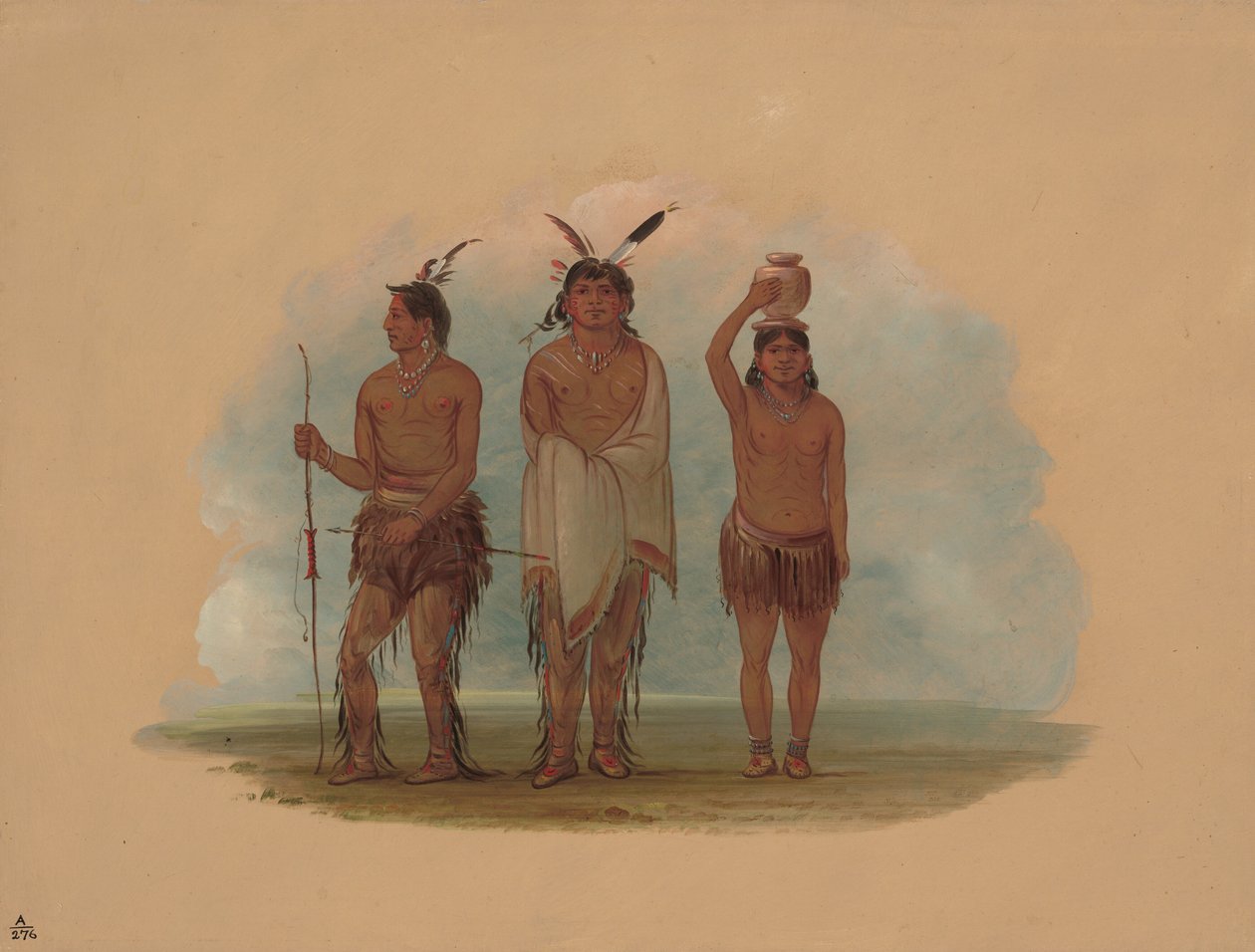 3 人のワラワラ インディアン、18551869。 作： ジョージ・カトリン