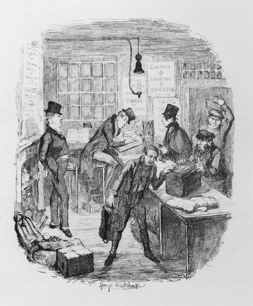 アーリーコーチズ、1836年頃（エングレーヴィング 作： ジョージ・クルクシャンク