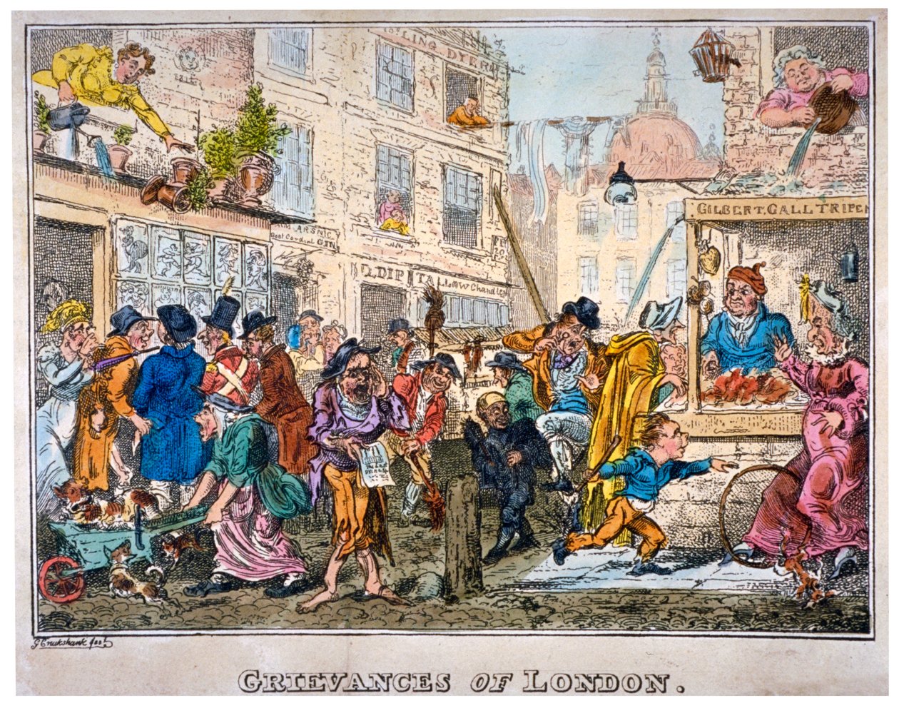 「ロンドンの不満」、1812年。 作： ジョージ・クルクシャンク