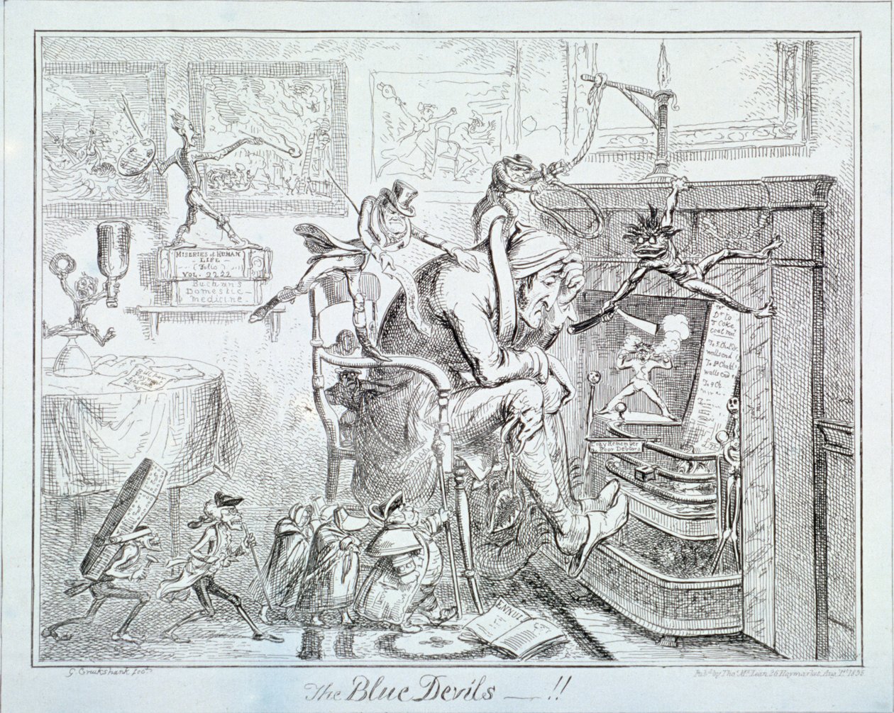 「青い悪魔」、1835 作： ジョージ・クルクシャンク