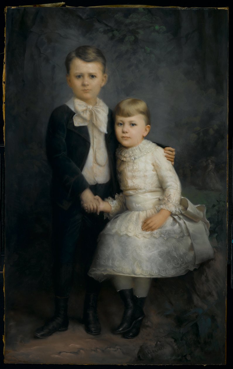 2人の子供の肖像、1891年 作： ジョージ・ゲルハルト