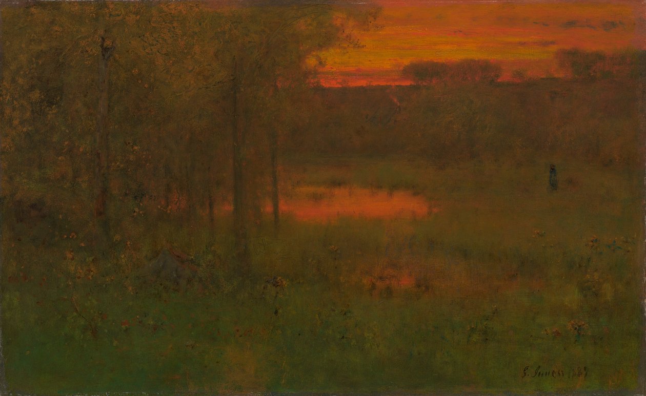 風景、日没、188789。 作： ジョージ・イネス