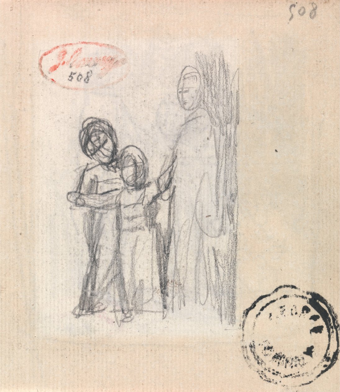 女性と2人の子供 作： ジョージ・ロムニー
