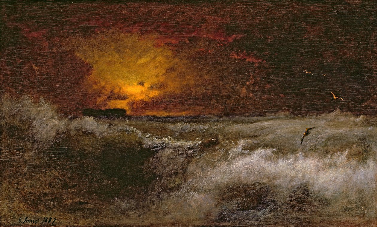 海に沈む夕日、1887 作： ジョージ・シニアインネス