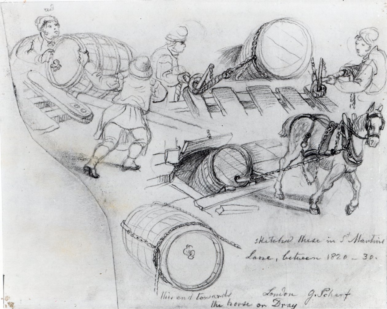 ドレイメンと馬、1820年頃 作： ジョージ・スナー・シャープ