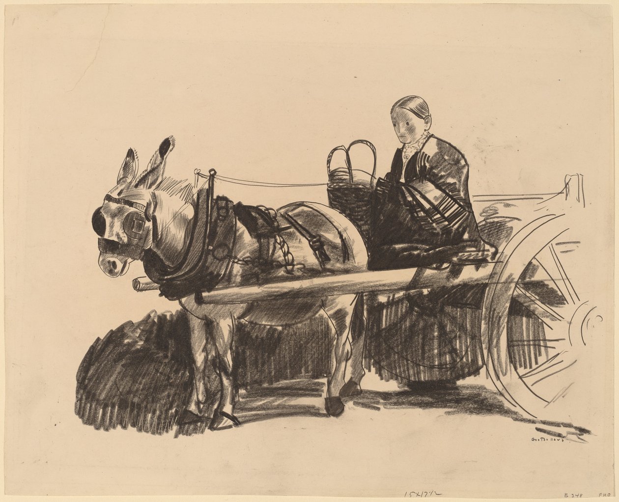 ロバのカート、1922 年。 作： ジョージウェスリーベローズ