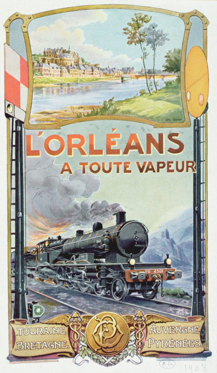 「ロルアンズアトゥートヴァピュア」鉄道サービスを宣伝するポスター、1908年 作： ジョルジュ・ブロック