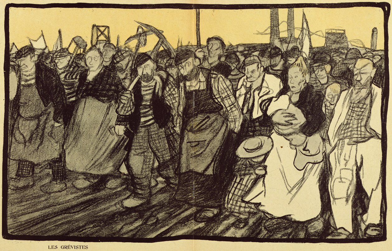 ストライカーズ、「L&39;Assiette au Beurre」の漫画、1904年3月5日）カラーリソ） 作： ジョルジュ・デュプイ