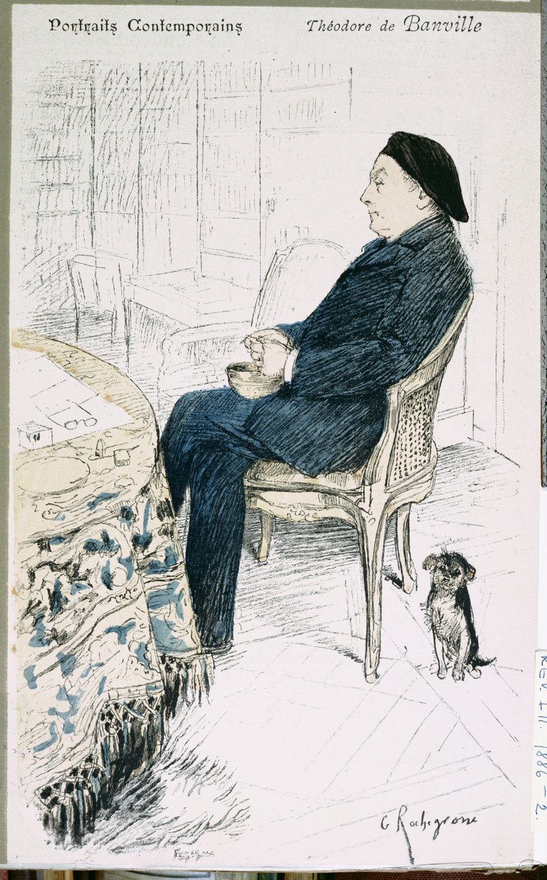 セオドア・ド・バンヴィル（1823-91）、 &39;La Revue Illustree、1886（カラー彫刻） 作： ジョルジュ・マリー・ロシュグロス