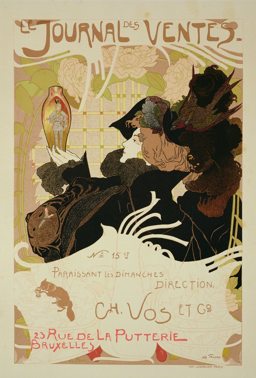 「ル・ジャーナル・デ・ヴァント」を宣伝するポスターの複製、1897 作： ジョルジュ・ド・フール