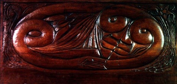 存在、木製ベッドパネル、c.1894（木） 作： ジョルジュ・ラコンブ