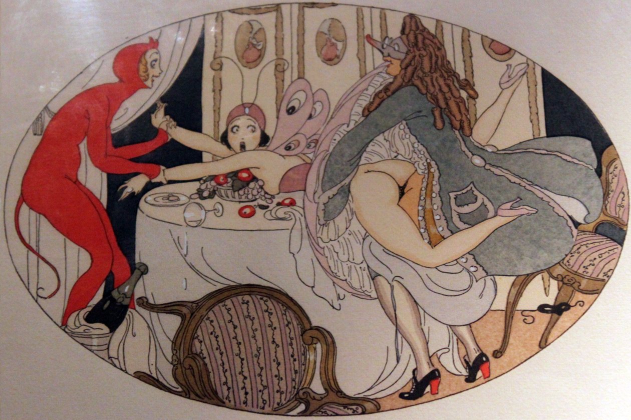 エロトポリスパリで1925年に「エロスの喜び」というタイトルで出版された水彩画のシリーズ 作： ゲルダ・マリー・フレデリケ・ウェゲナー