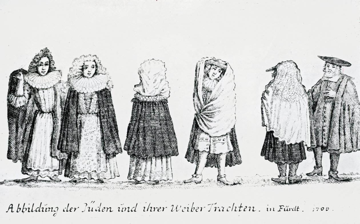 ユダヤ人とその服装の描写、1706年 作： ドイツ語学校