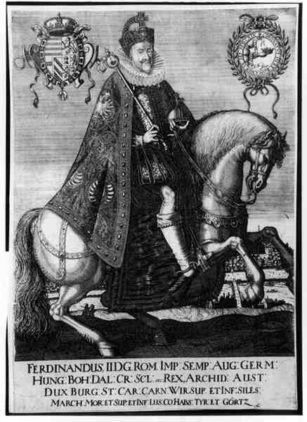フェルディナンド2世（1578〜1637年）の騎馬の肖像、神聖ローマ皇帝 作： ドイツ語学校