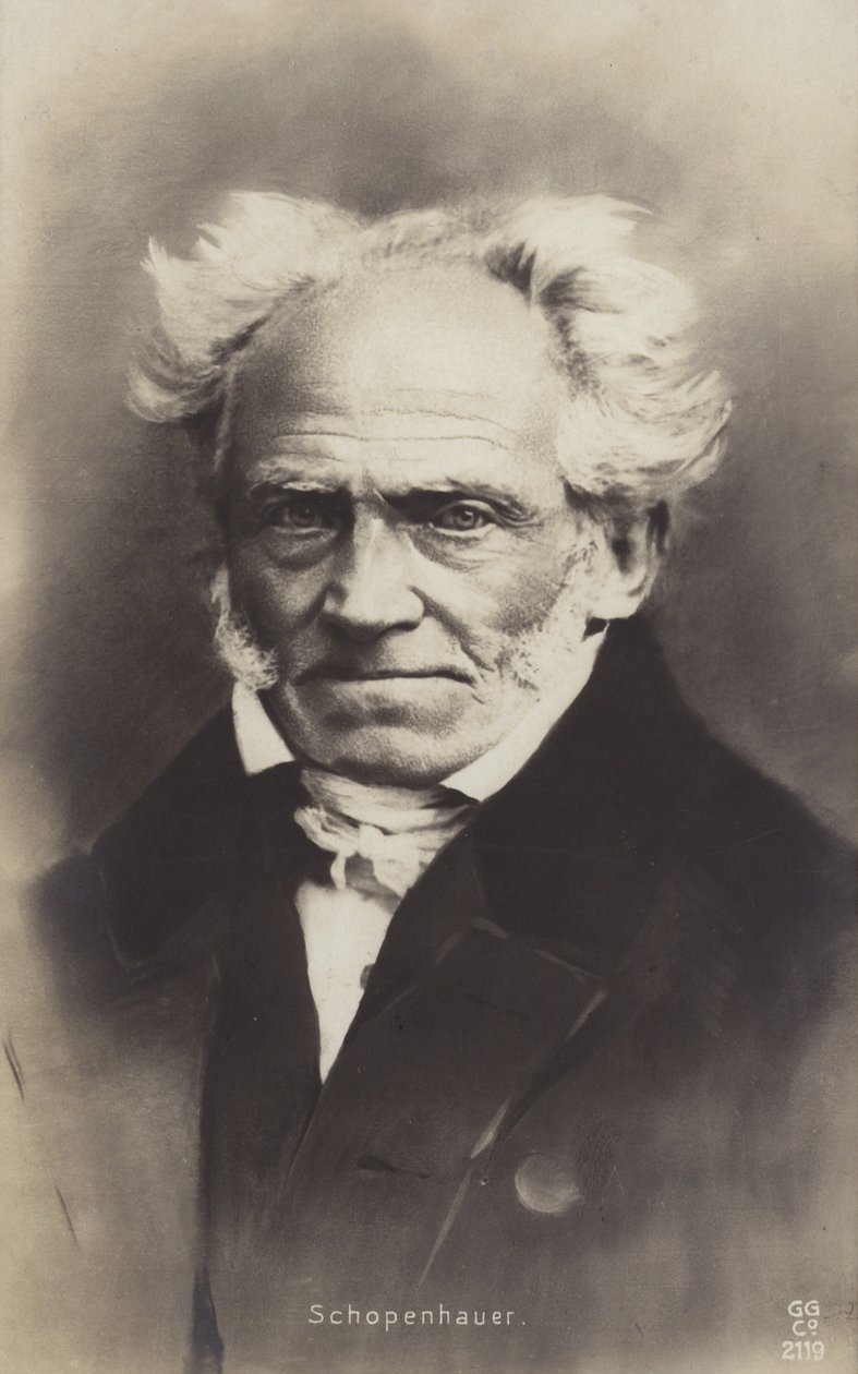 アルトゥール・ショーペンハウアー（1788-1860）ドイツの哲学者（モノクロ写真） 作： ドイツの写真家