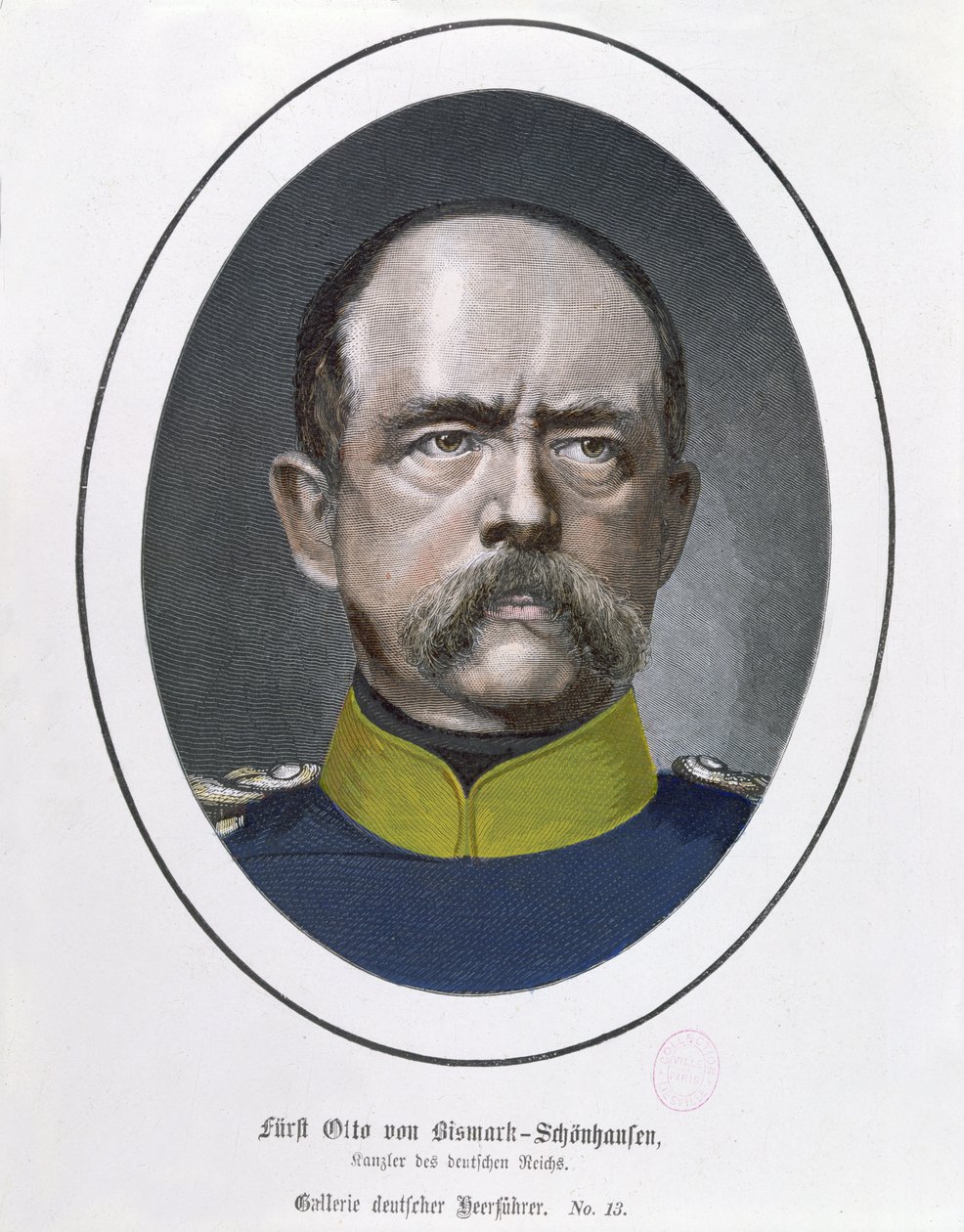 オットー・フォン・ビスマルク首相（1815-98）c.1871 作： ドイツ語学校