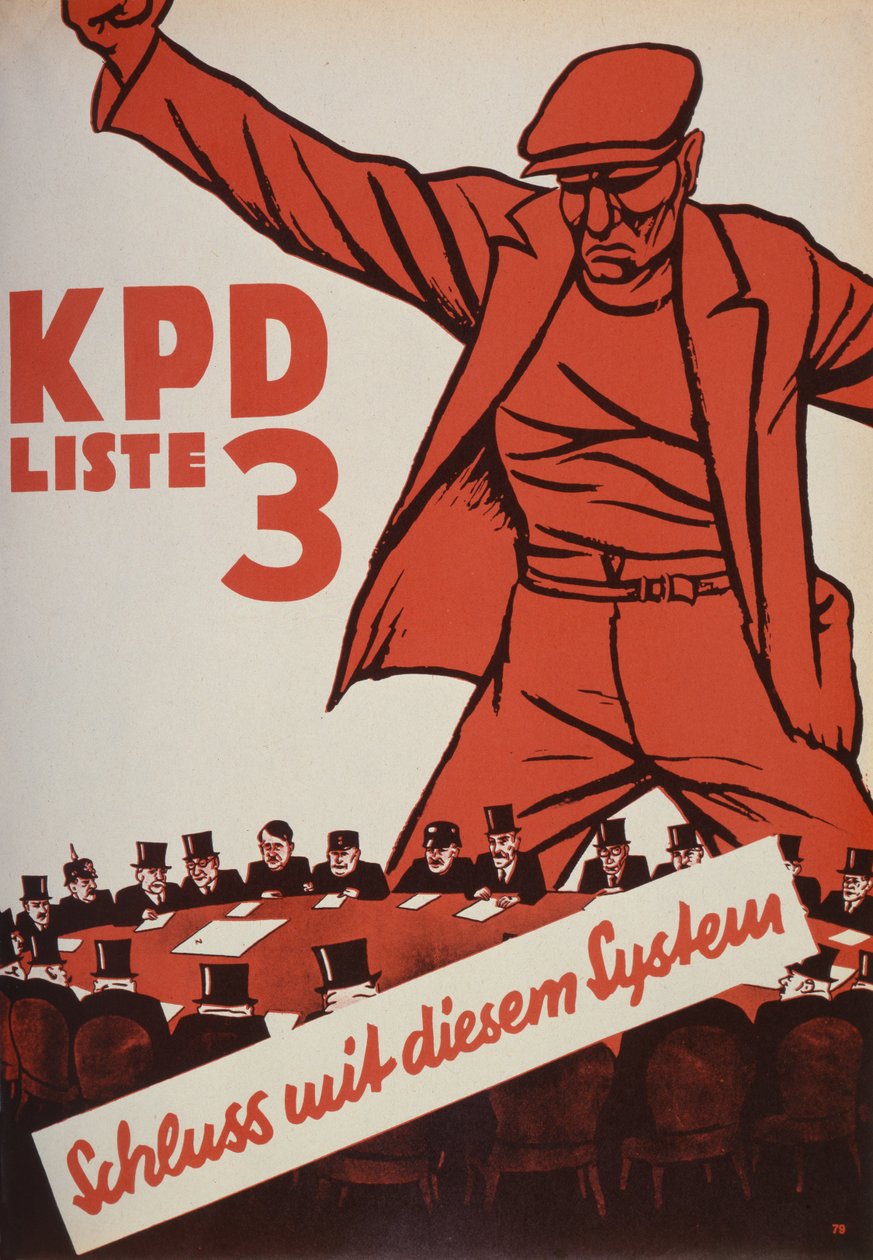 共産党選挙ポスター、1932年 作： ドイツ語学校