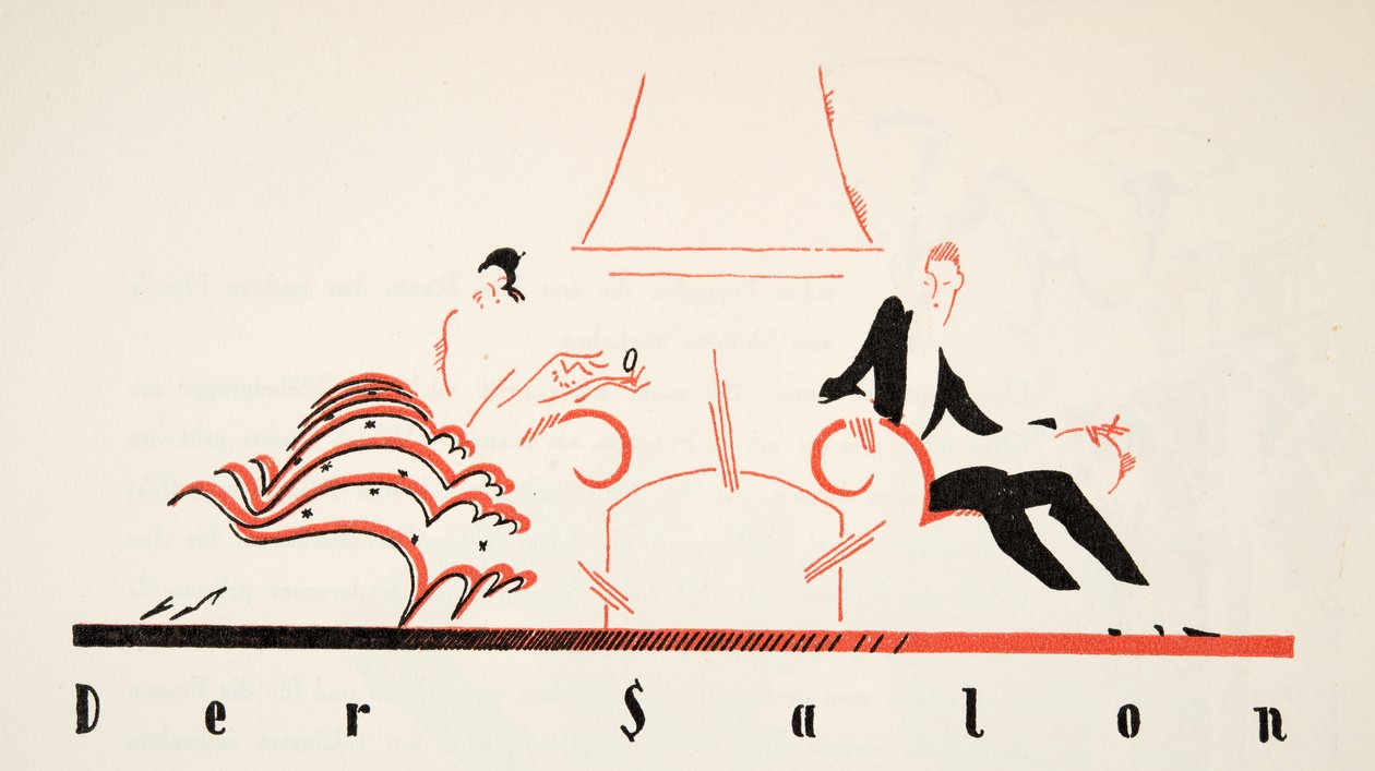 1922年に出版された「Styl」の「Der Salon」（ポショワールプリント 作： ドイツ語学校