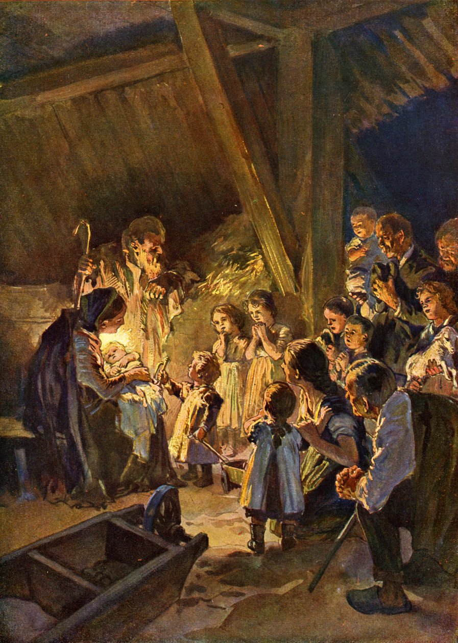 ドイツのクリスマス風景（子供たち）1908年頃（プリント 作： ドイツ語学校