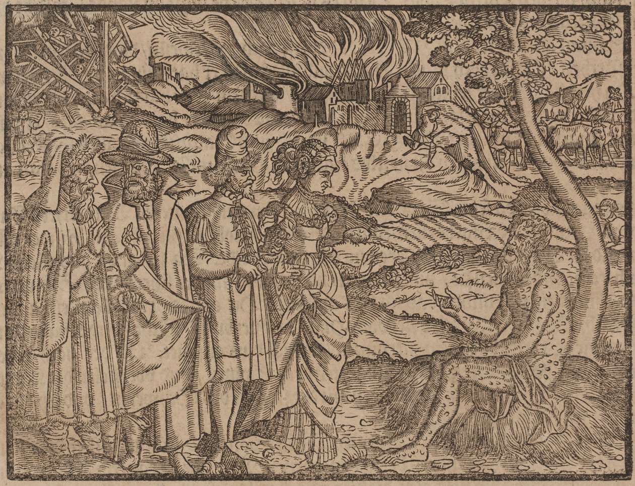 癤で覆われた仕事c.1525（木版画） 作： ドイツ語学校