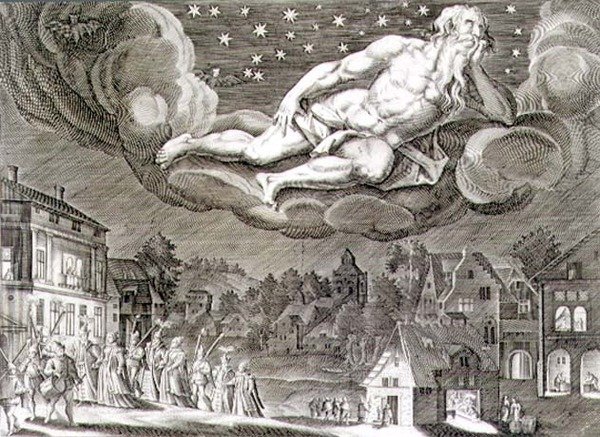 ポール・ファースト（c.1605-66）による「夜」（エングレービング） 作： ドイツ語学校