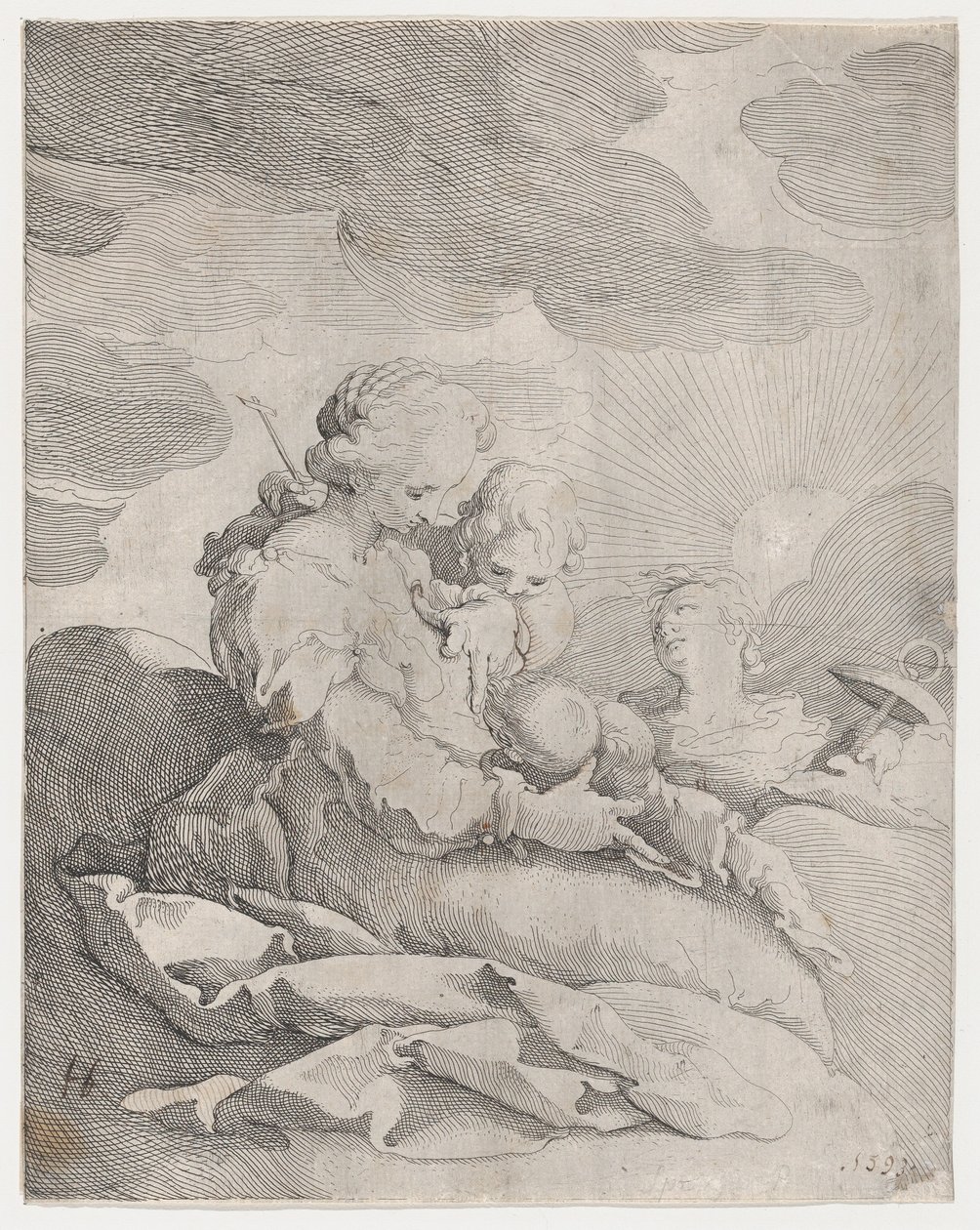 信仰、希望、慈善、約。 1593年。 作： Gerrit Pietersz Sweelink