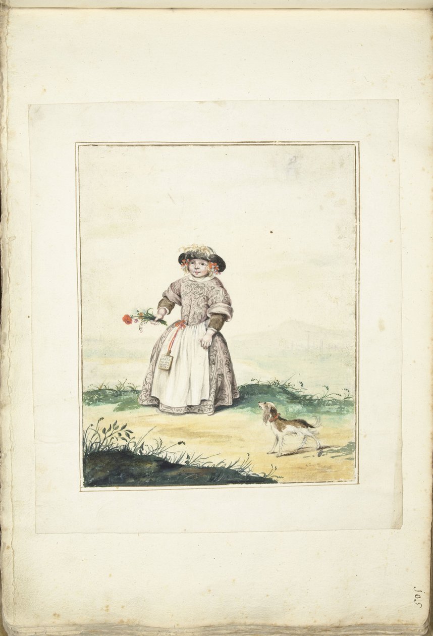 風景の中の子供 作： Gesina ter Borch