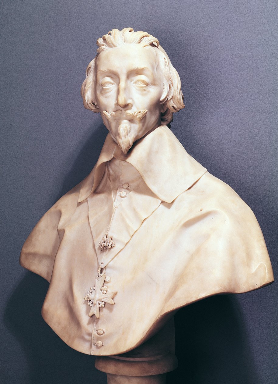 リシュリュー枢機卿のバスト（1585-1642）c.1642（大理石） 作： ジャン・ロレンツォ・ベルニーニ