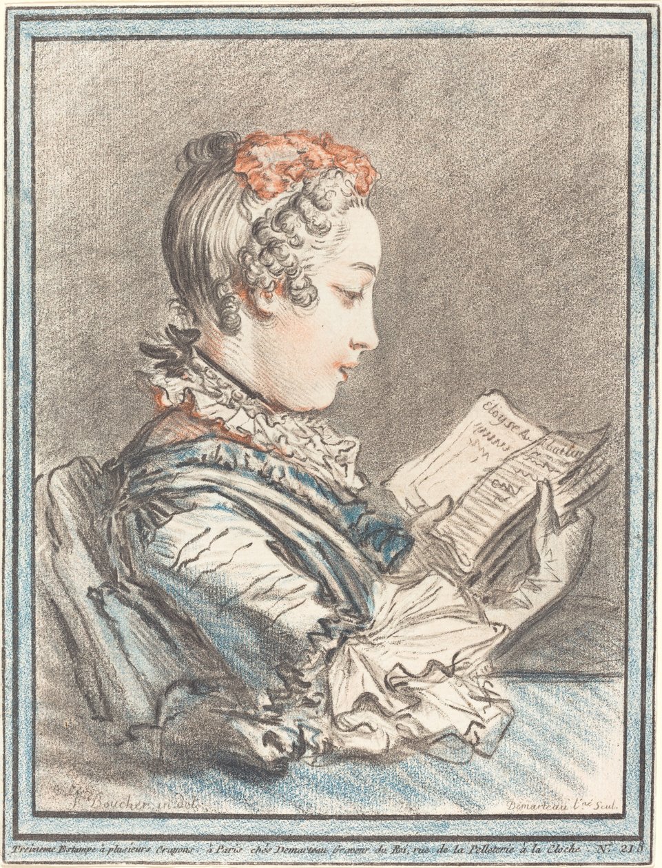 エロイーズとアベラールを読む少女、1770年。 作： ジル・デマルトー