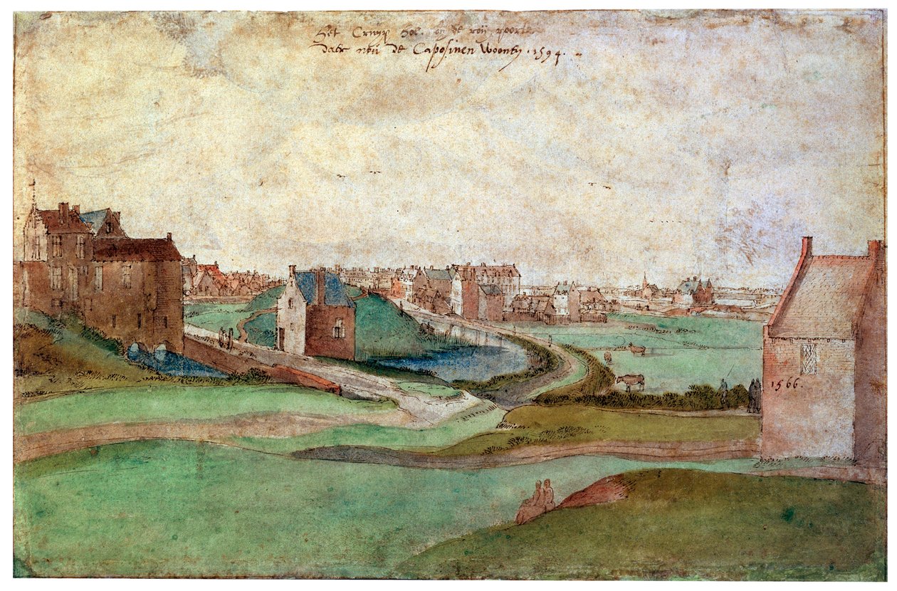 アントワープの近くの風景、1566年。 作： ギリス・モスタート
