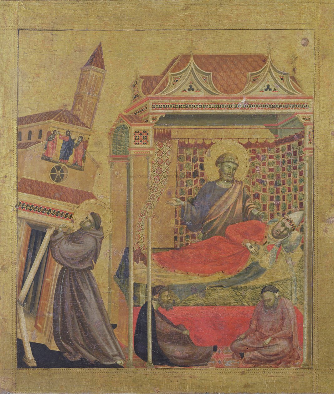 教皇イノセントIIIのビジョン、c.1295-1300（パネル上のテンペラ） 作： ジョット・ディ・ボンドーネ
