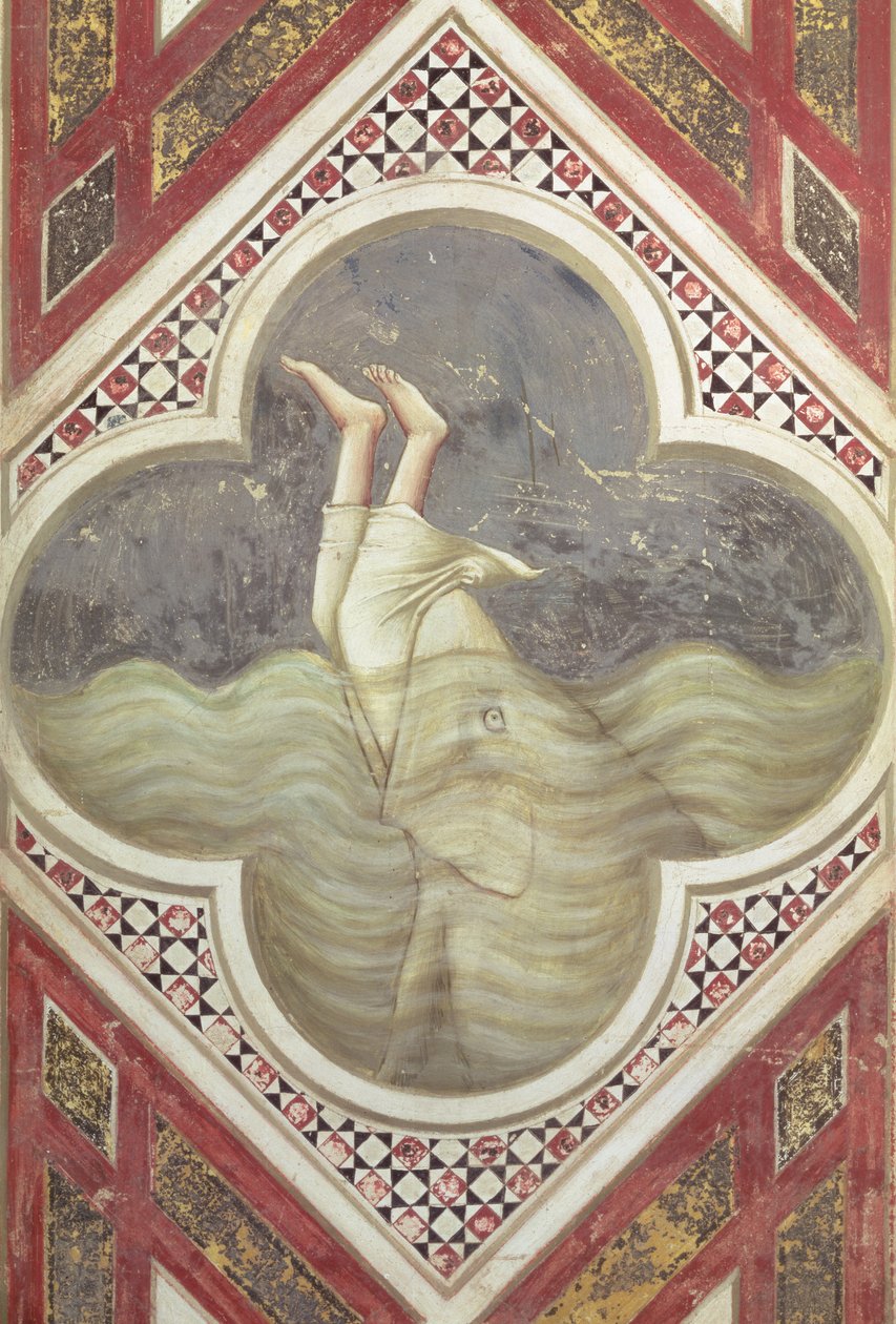 ヨナとクジラ 1305年頃（フレスコ画） 作： ジョット (c.1266-1337)