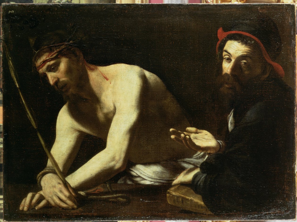 カイアファスの前のキリスト、1615年 作： ジョバンニ・バッティスタ・カラッチオロ