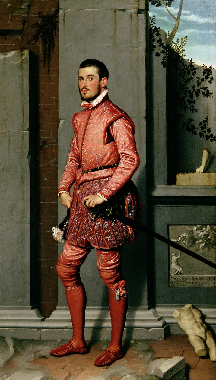 イタリアの政治家で高貴なジャンジェロラモグルメリの肖像画、1560年 作： ジョヴァンニ・バッティスタ・モロニ
