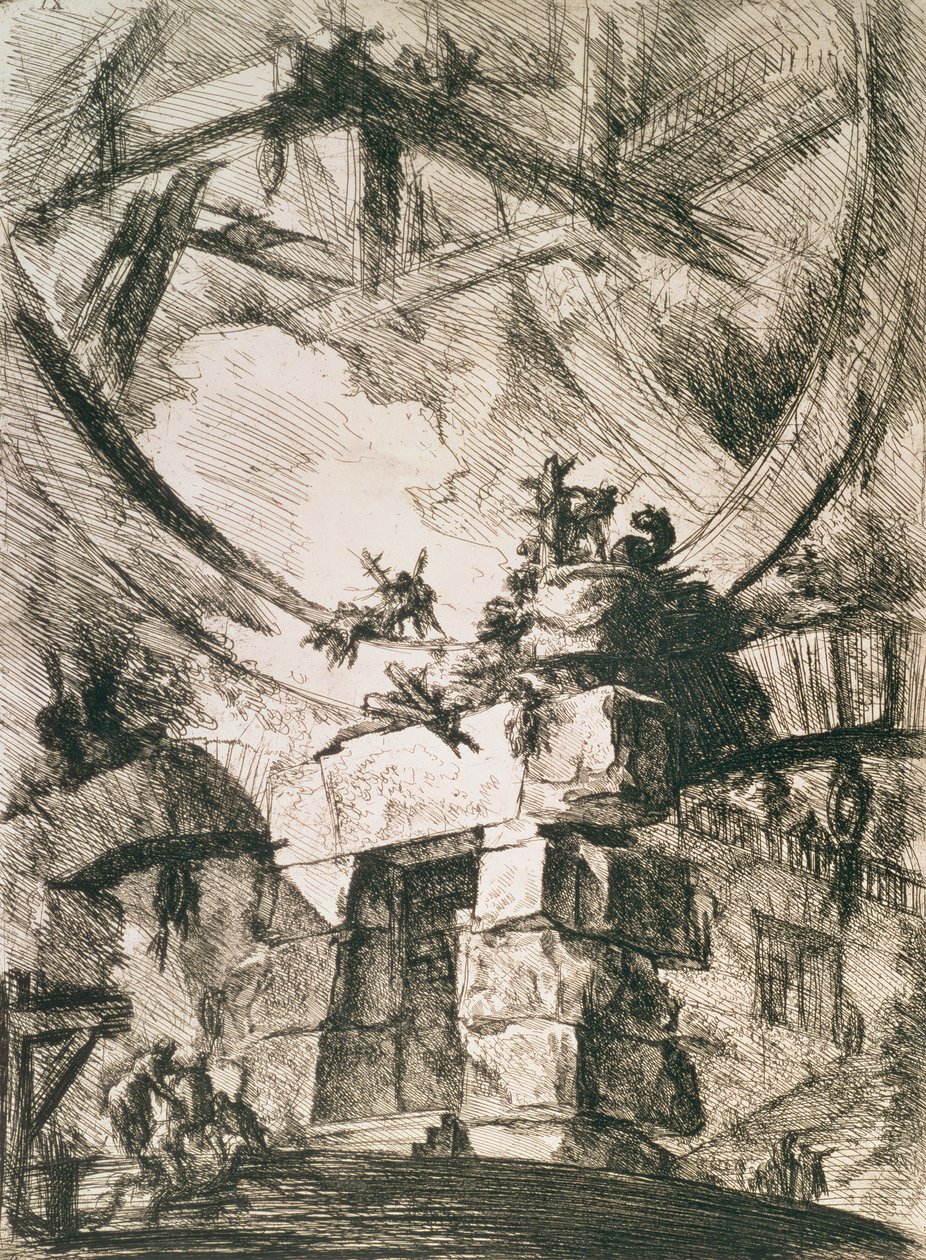 架空の刑務所：発明の刑務所シリーズのプレートIX、c.1745 作： ジョバンニ・バッティスタ・ピラネージ