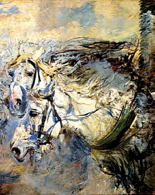 2匹の白い馬nドイツ語：2匹の白い馬Polski：Dwa biae konien 作： ジョバンニ・ボルディーニ