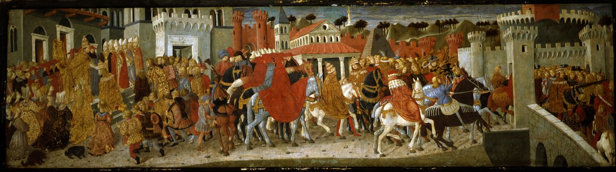ローマの皇帝フレデリック3世の戴冠式のシーン（パネル上のテンペラ） 作： ジョヴァンニ・ディ・セルジョヴァンニ・ギディ