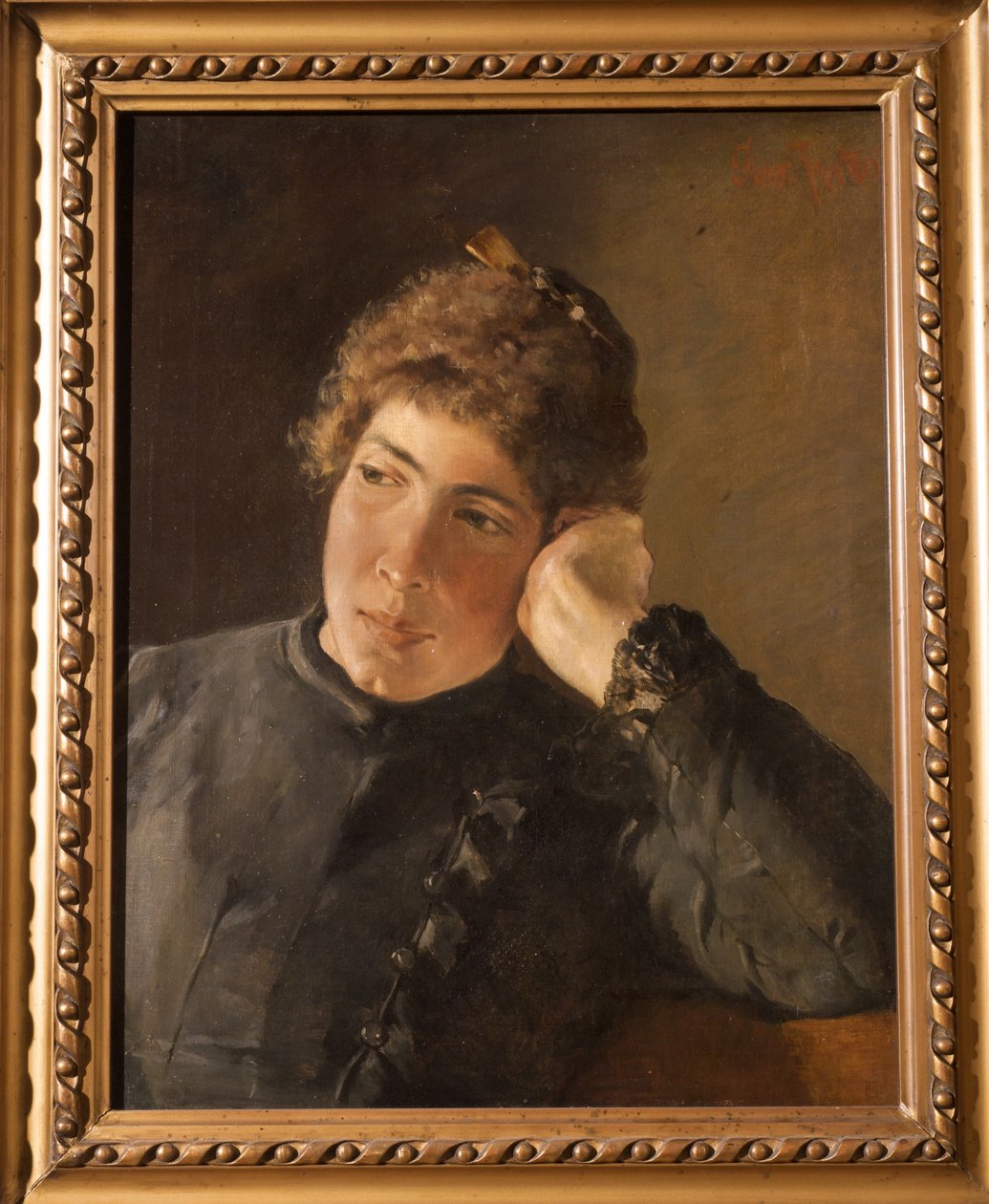 女性の肖像画、1870 作： ジョバンニ・ファットーリ