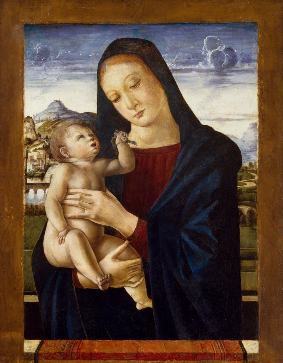 聖母子、c.1460-70（木のテンペラ） 作： ジョバンニ・ベリーニ