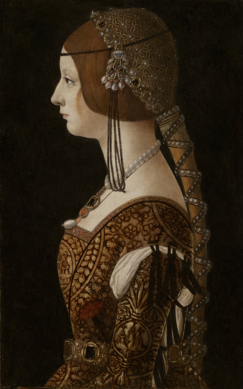 ビアンカマリアスフォルツァ、1493年頃 作： ジョヴァンニ・アンブロジオ・デ・プレディス