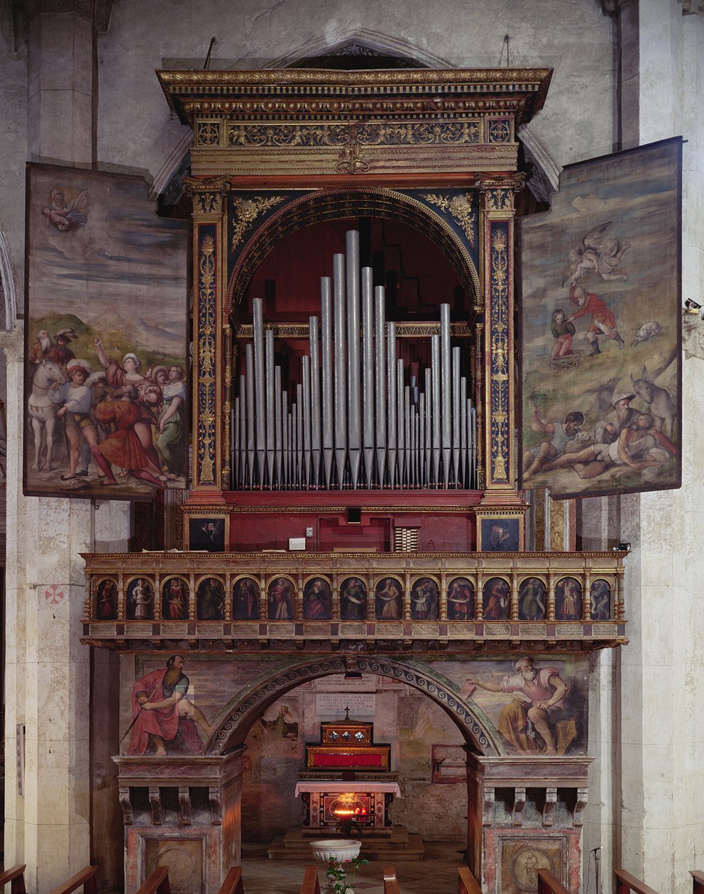 聖アンドレアのオルガン、1525年（ミクストメディア） 作： ジロラモ・ディ・ロマーナ