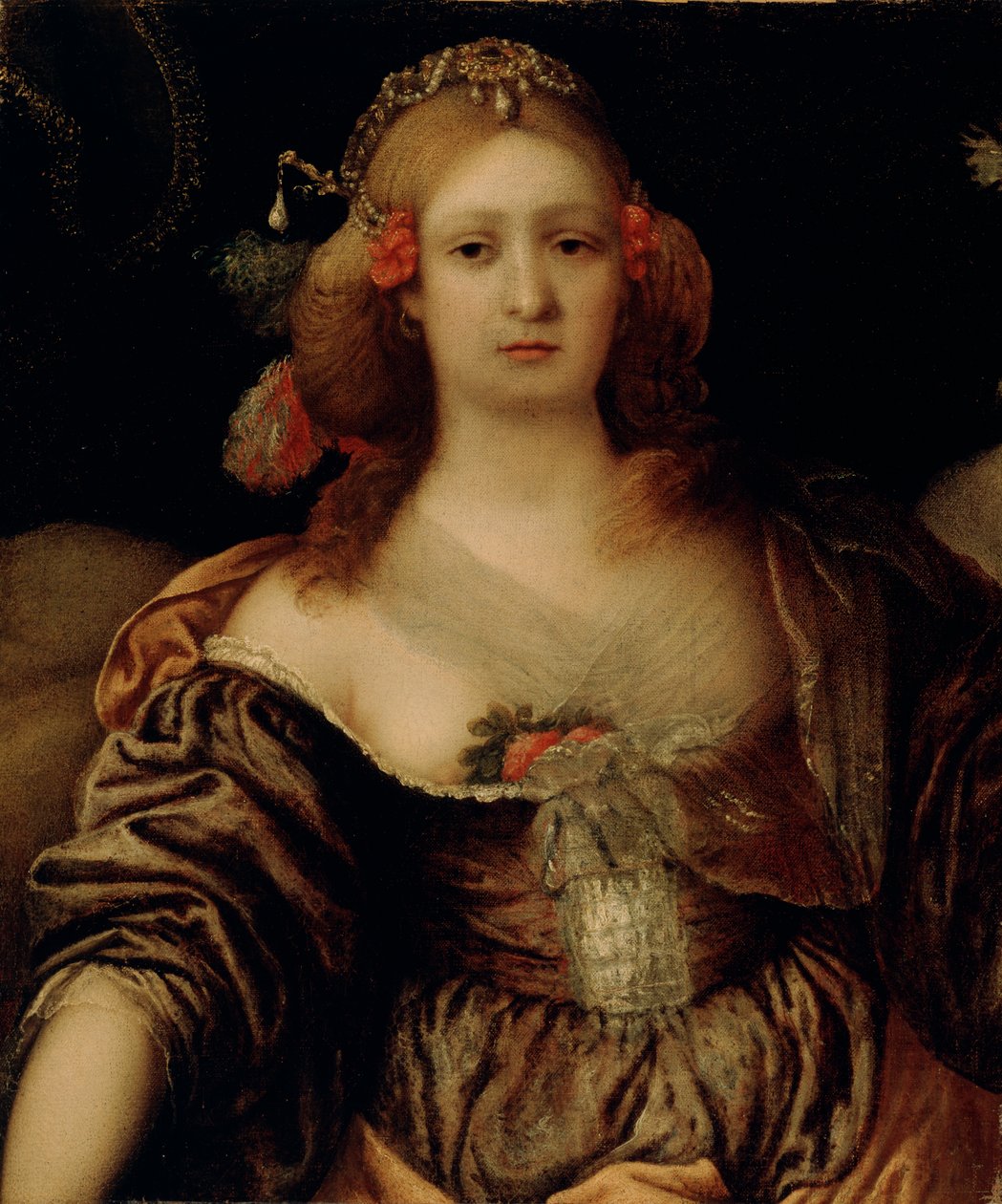 若い女性の肖像画 作： ジロラモ・フォラボスコ