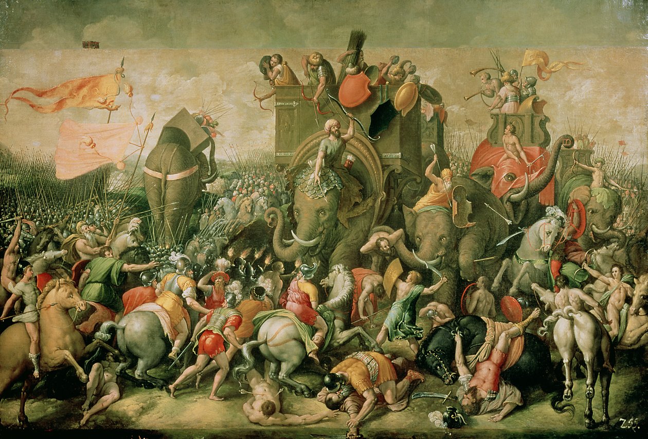 ザマの戦い、紀元前202年、1570-80年 作： ジュリオ・ロマーノ