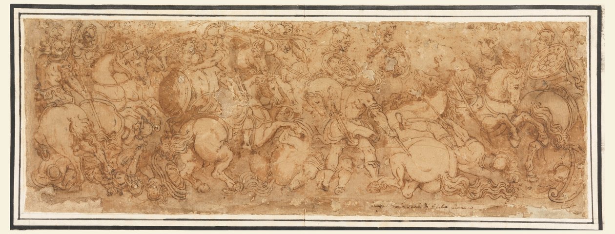 デッサン、戦闘シーン、1524-46年 作： ジュリオ・ロマーノ