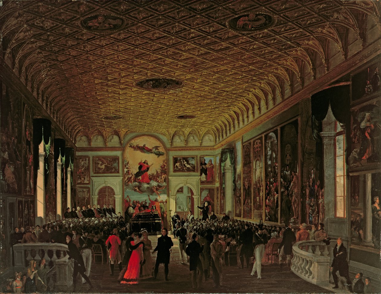 アカデミア美術館のSala dell&39;Assuntaでのアントニオカノーヴァ（1757-1822）の記念 作： ジュゼッペ・ボルサート